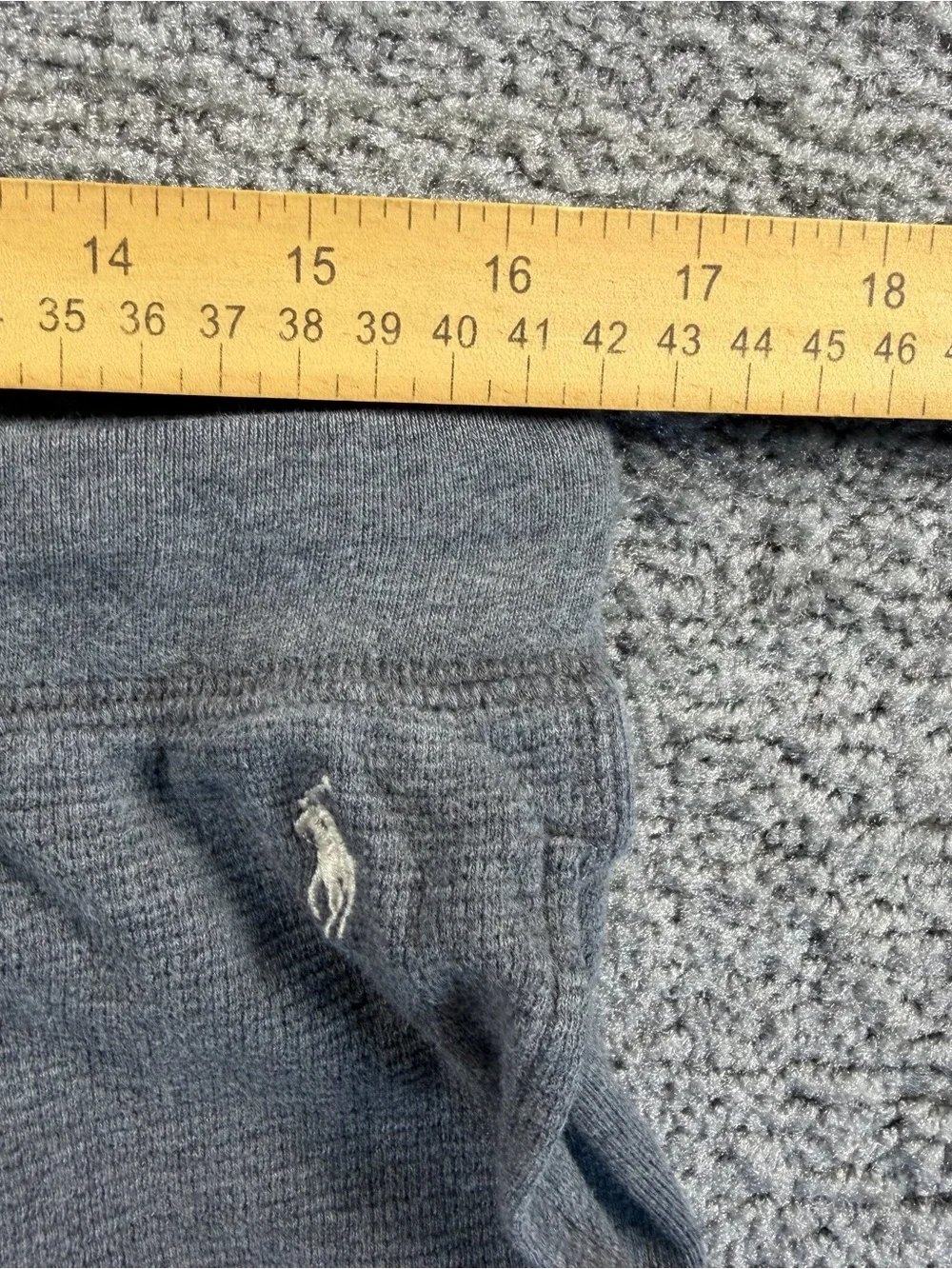 Polo Ralph Lauren Gray Men's Jogger Sweat Pants Sleep Wear White Pony L Waffle